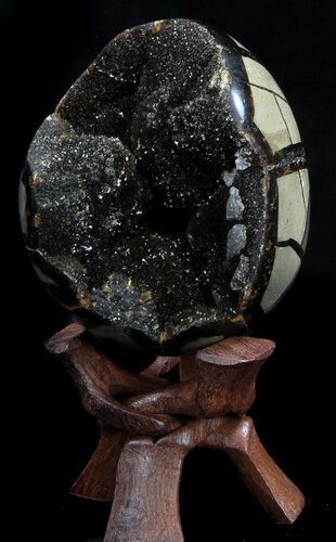 Septarian Dragon Egg Geode - Crystal Filled #37447